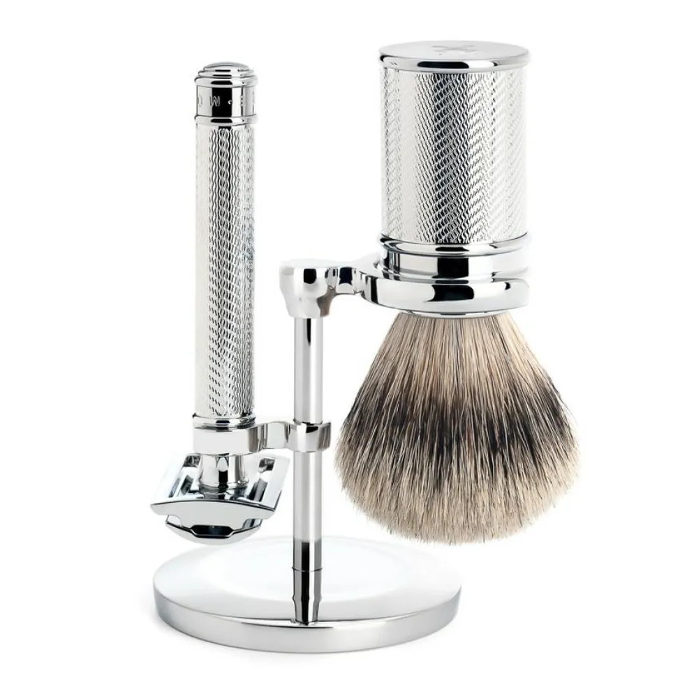 Barbersæt med DE-Skraber, holder & kost
