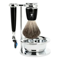 Barbersæt med fire dele, Rytmo, Sort resin