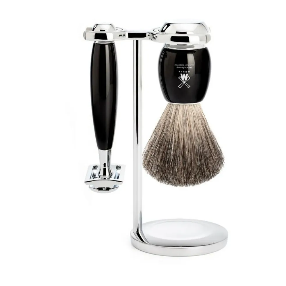 Barbersæt med tre dele, Vivo, Sort resin