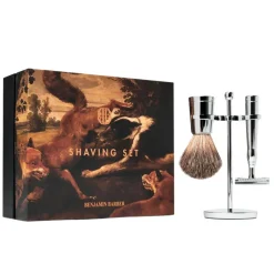 Benjamin Barber Classic 3-piece Shaving Set Chrome Safety Razor
