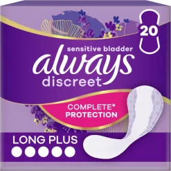 Discreet Long Plus Inkontinensindlæg til kvinder