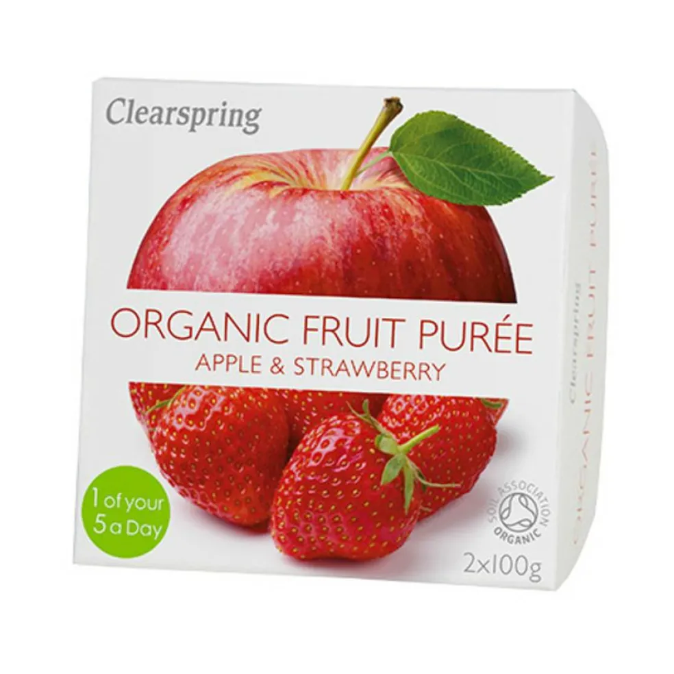 Frugtpuré æble, jordbær Ø