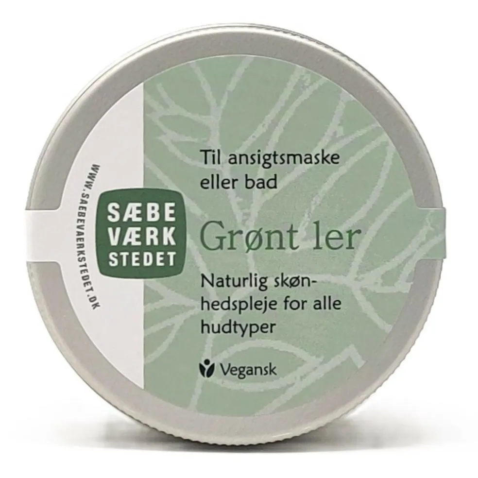 Grønt ler til ansigtsmaske