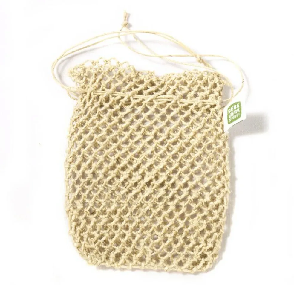 Hampnet med snøre, til fast sæbe, Fairtrade