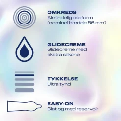 Kondomer Invisible Extra Glidecreme