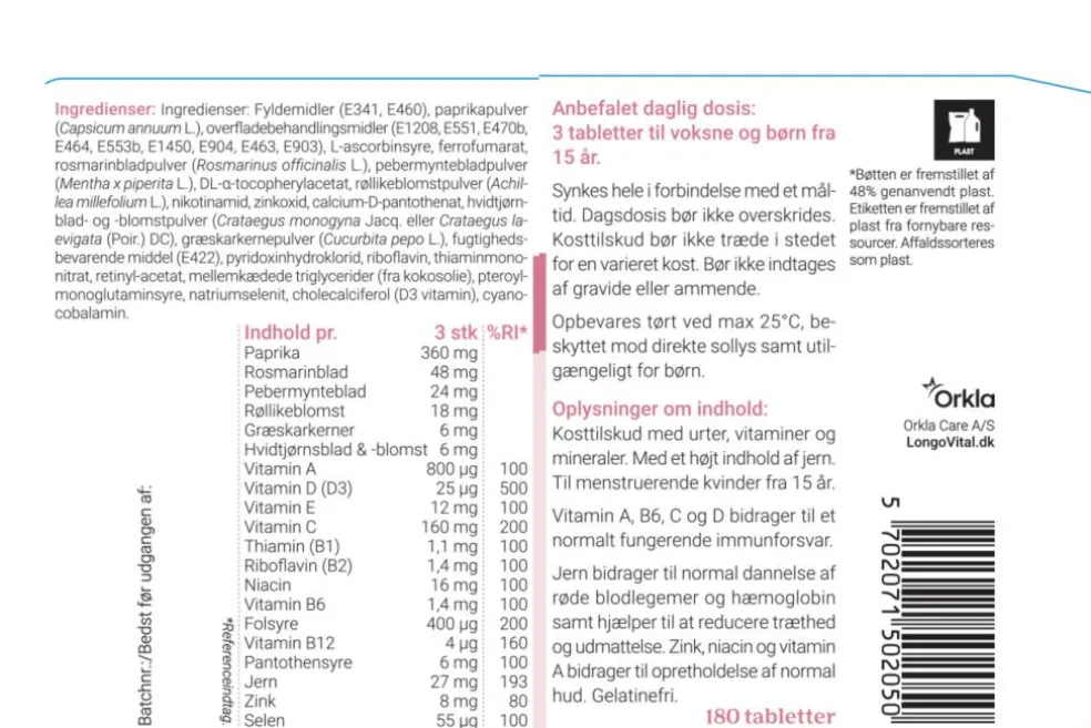 Multivitamin Feminin med silica, zink og selen