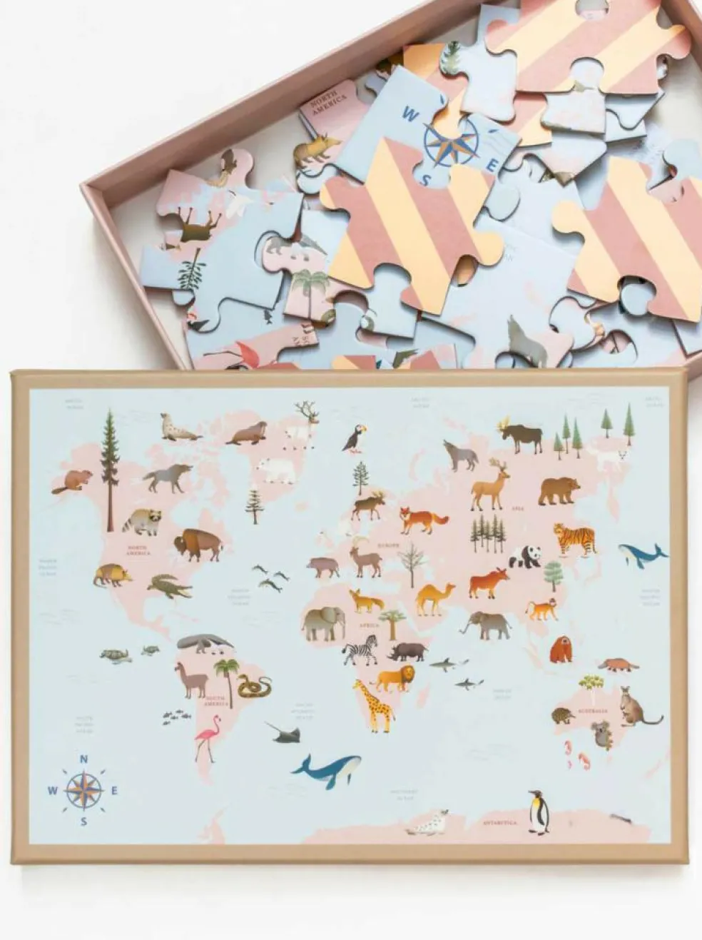 Puslespil 'World Map Animal'