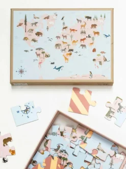 Puslespil 'World Map Animal'
