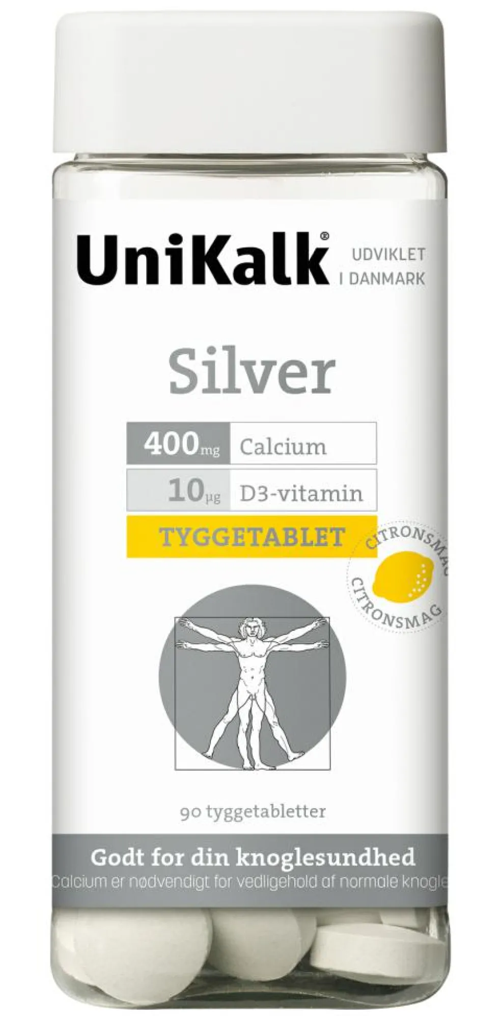 Silver - Tyggetabl. 400 mg og D-vitamin 10 µg